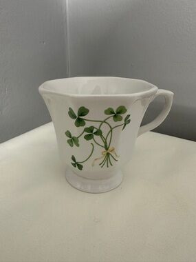 Hallmark White Porcelain Clover-Print Pedestal Teacup